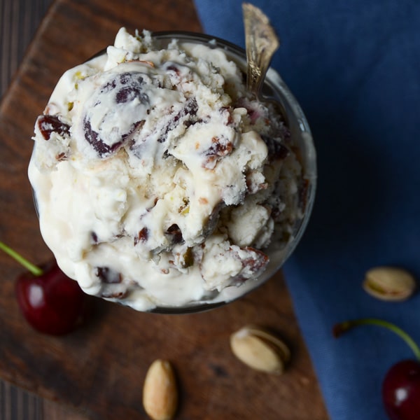 Cherry Nougat Crunch Ice Cream | Garlic + Zest