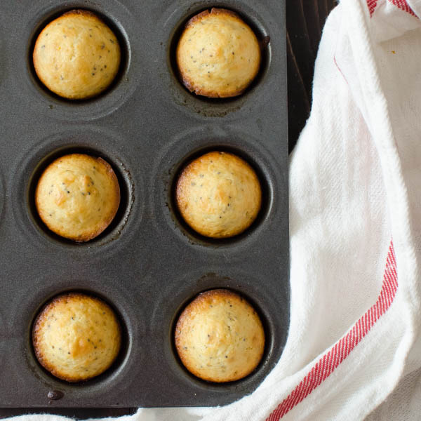 baked muffins in a tin