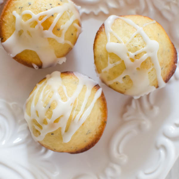 Glazed Lemon Poppyseed Mini Muffins | Garlic + Zest