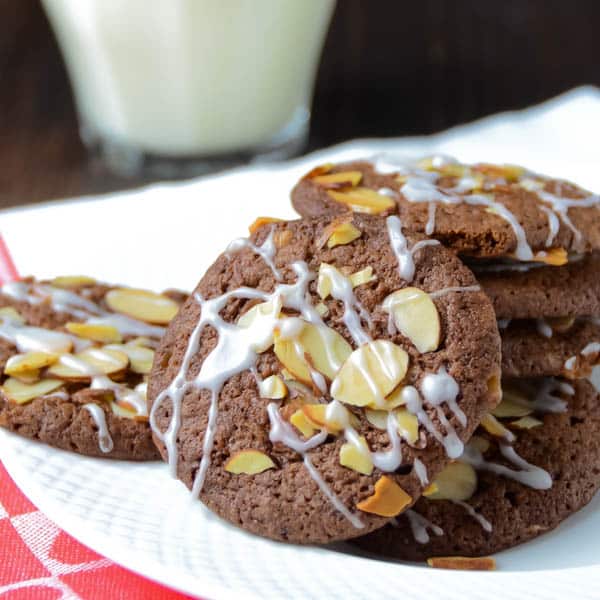 Mocha Almond Brickle Cookies on a plate