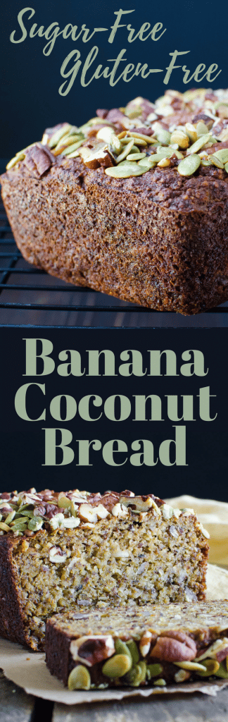  #ad Looking for a sugar-free banana bread recipe? Gluten-Free Coconut Banana Bread is moist and delicious with a crunchy pepita and pecan topping. 