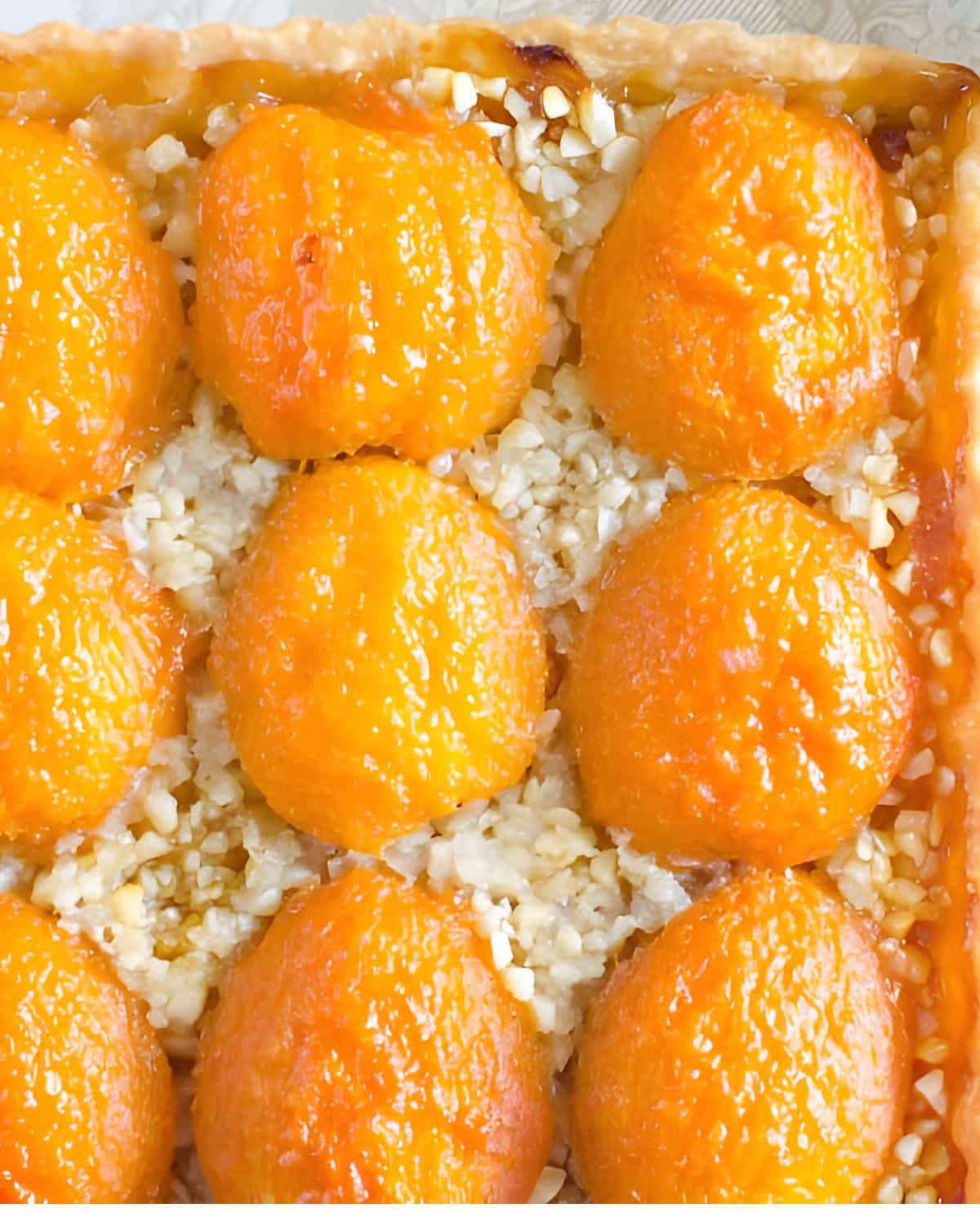 Almond Apricot Tart on a platter.