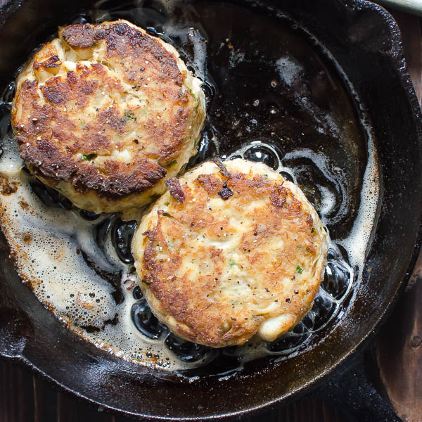 frying crab cakes.