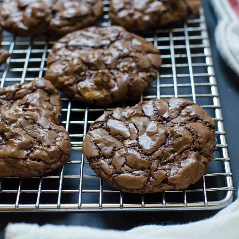 Chocolate Mocha Pecan Chunk Cookies | Garlic + Zest