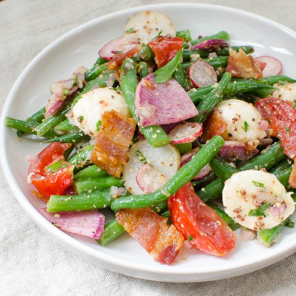 Tangy Green Bean Ciliegine Salad | Garlic + Zest