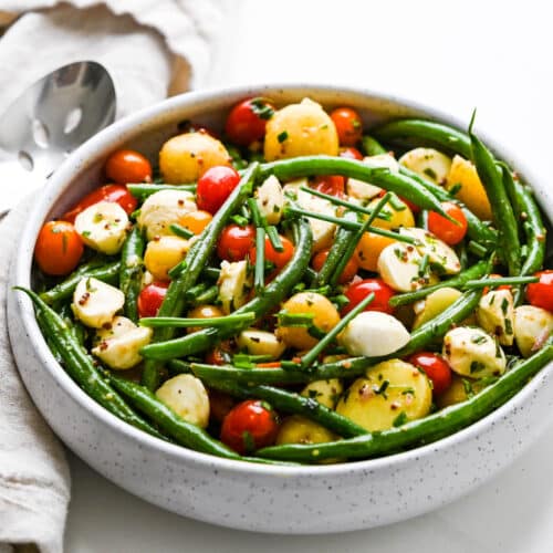 green bean and tomato salad with mustard dressing Bean, Potato, product_family:179583
