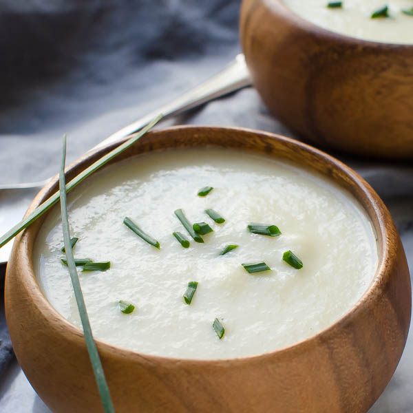 Chilled Vidalia Onion Soup with chives
