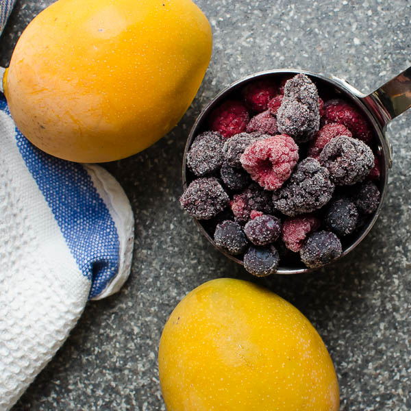 Mango Berry Protein Smoothie | Garlic + Zest
