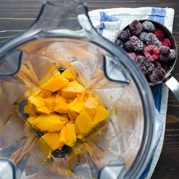 Mango Berry Protein Smoothie | Garlic + Zest