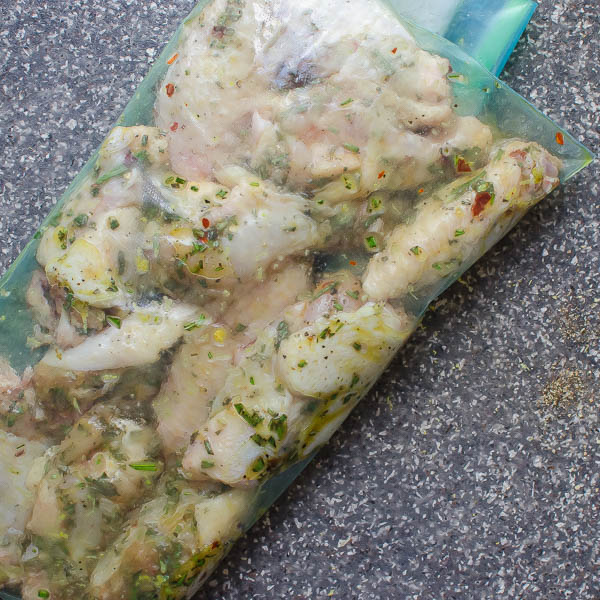 chicken wings in plastic bag