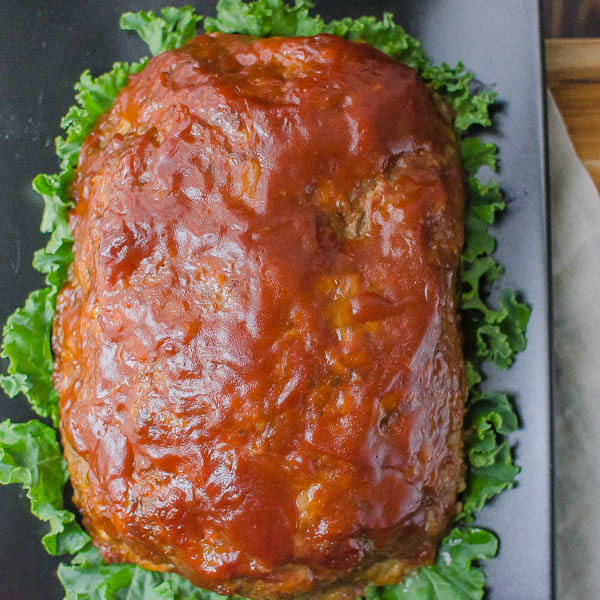 Savory Homestyle Meatloaf on a platter