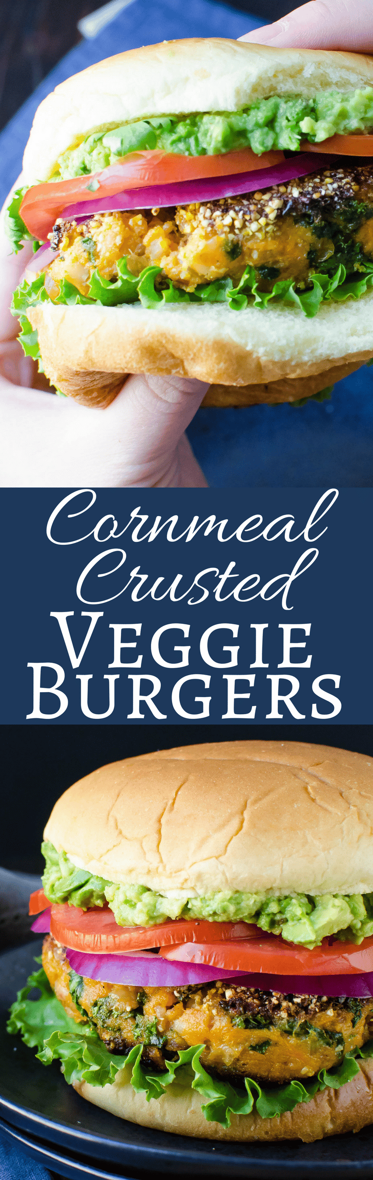 This easy recipe for Cornmeal Crusted Veggie Burgers will surprise you! A soft interior with a crispy cornmeal coating! Delicious!