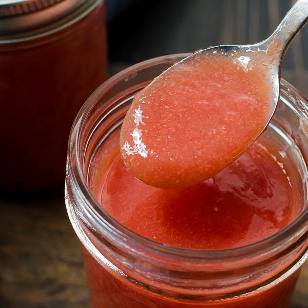 Easy Homemade Guava Jam with spoon