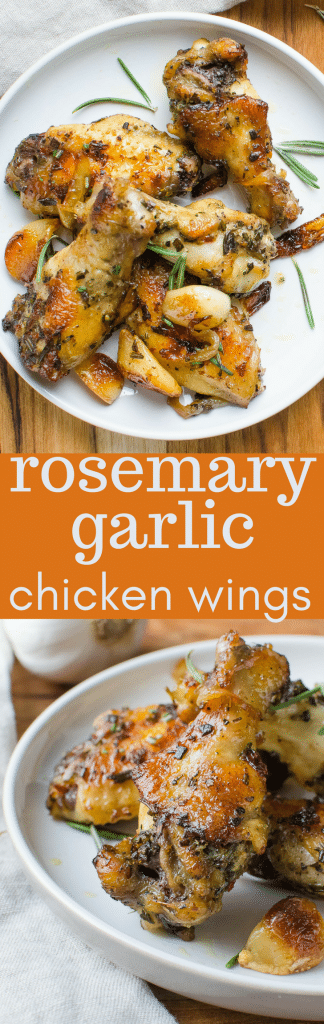 The best wing recipe! Rosemary Garlic Chicken Wings have tons of flavor for your game day snacking! Use a cast iron skillet to get a good crust and sear! #wings #chickenwings #garlic #rosemary #chicken #paleo #onions #gameday #superbowl #superbowlsnacks #gamedaysnacks #tailgating #castironskillet #chickenwingrecipe #wingrecipe #easychickenwingrecipe #snacks #savorysnacks #appetizers #horsdoeuvres