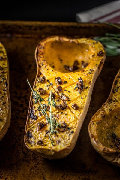 Roasted Butternut Squash with Maple Pecans