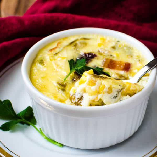 Southern Corn Pudding with Bacon and Green Chiles