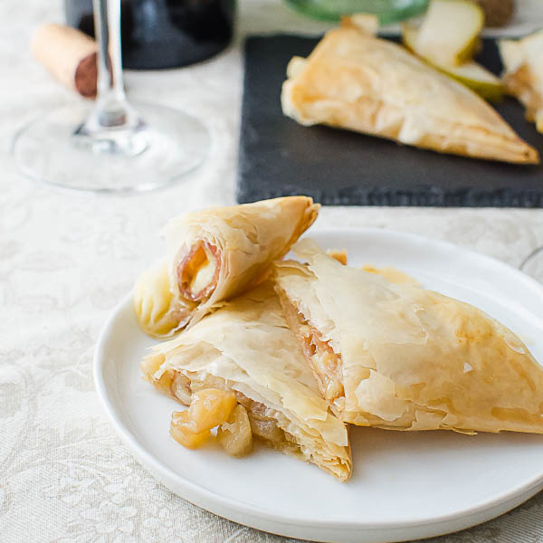 Serving Pear Brie Phyllo Pockets