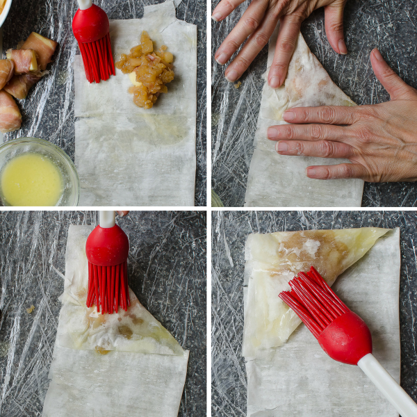 How to make Pear Brie Phyllo Pockets