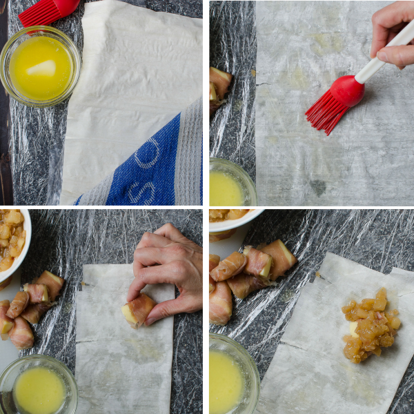 How to roll phyllo pockets