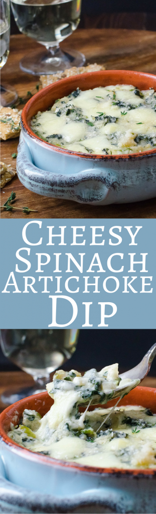 If you're looking for Super Bowl party ideas, this recipe for spinach dip with artichokes and gooey, melted cheese delivers.