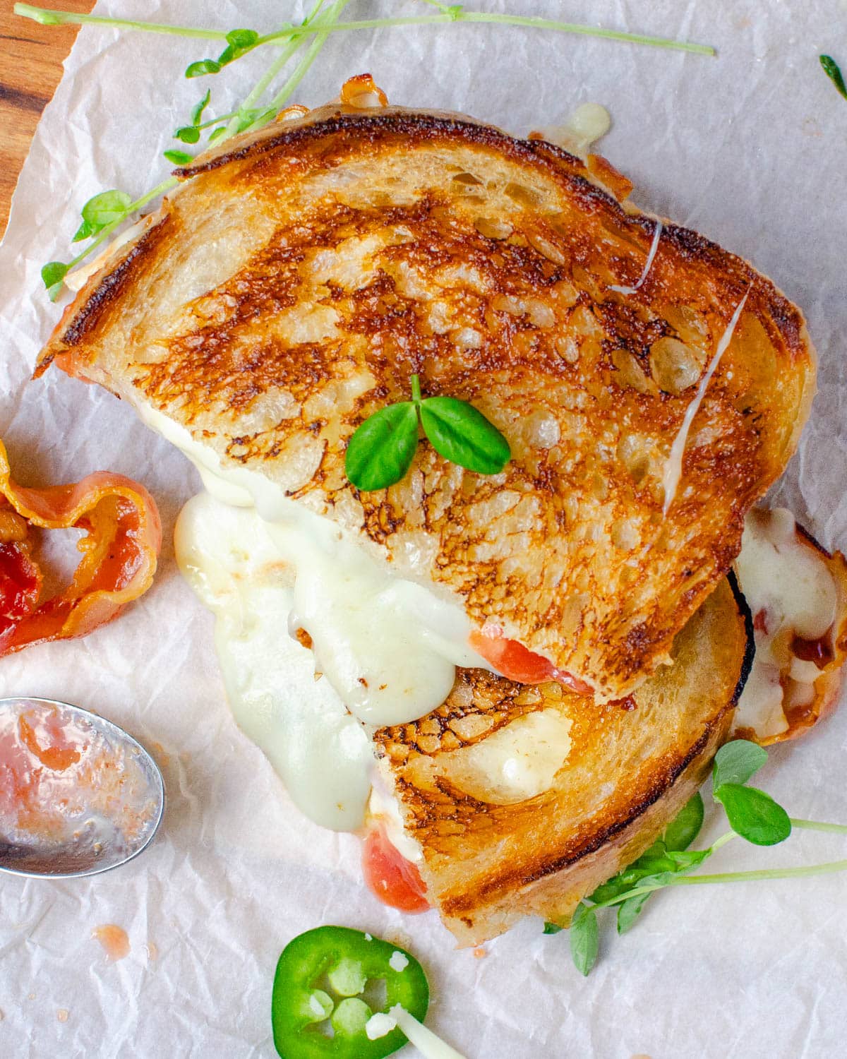 Crispy Pancetta Guava Grilled Cheese