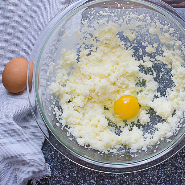 creaming sugar and butter -- adding egg