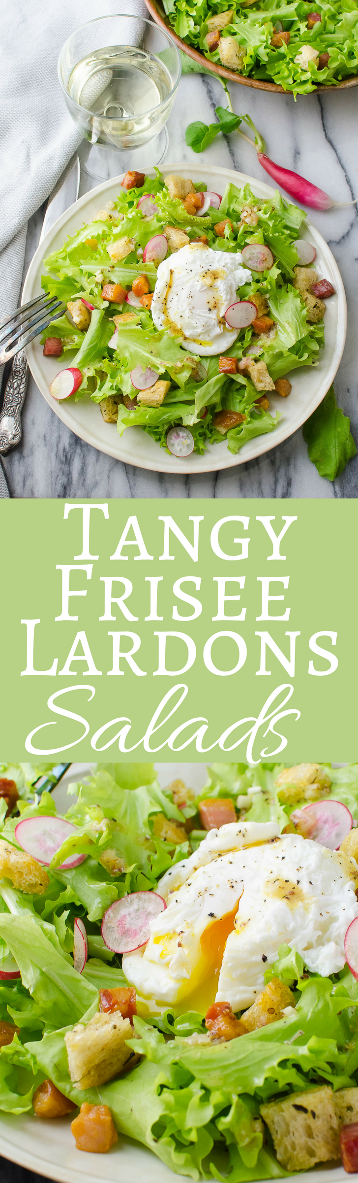 An easy recipe for frisee salad with lardons and a poached egg! Makes a delicious lunch or light dinner. #ad #GentleHydration #CollectiveBias
