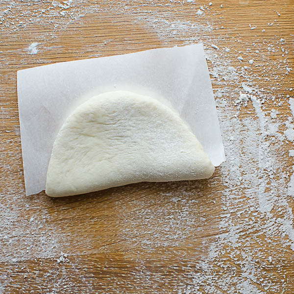 fold the parchment paper into the buns.