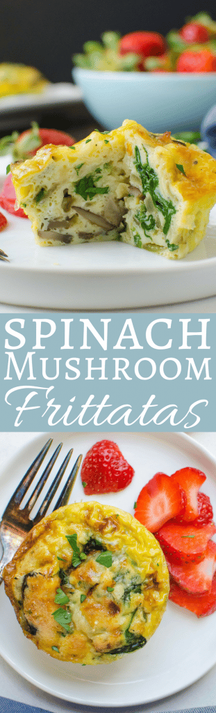 This simple recipe for Individual Spinach Mushroom Frittatas makes it easy to have a healthy, delicious breakfast every morning!