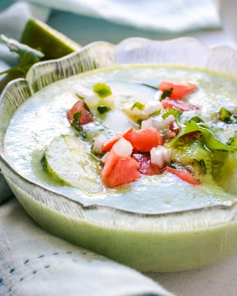 chilled cucumber soup.