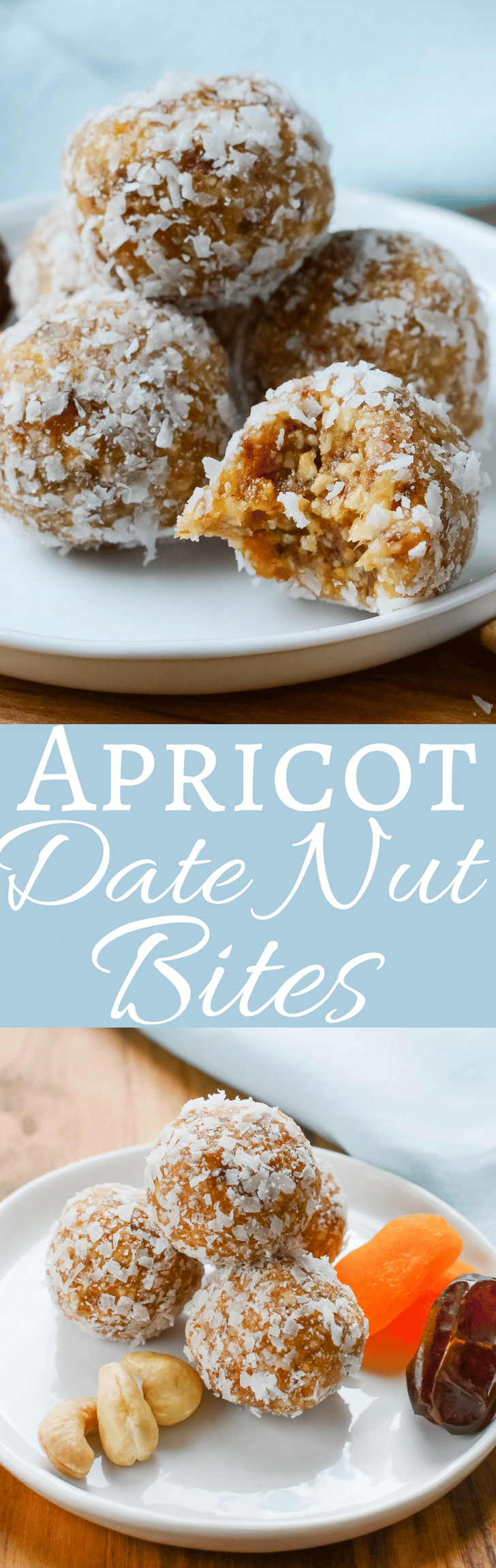 An easy, healthy snack recipe that only takes a few minutes to make. Apricot Date Nut Bites are all natural with no processed sugar or fake ingredients. 