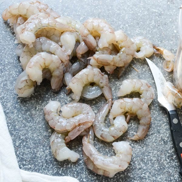 shrimp with a deveining knife.