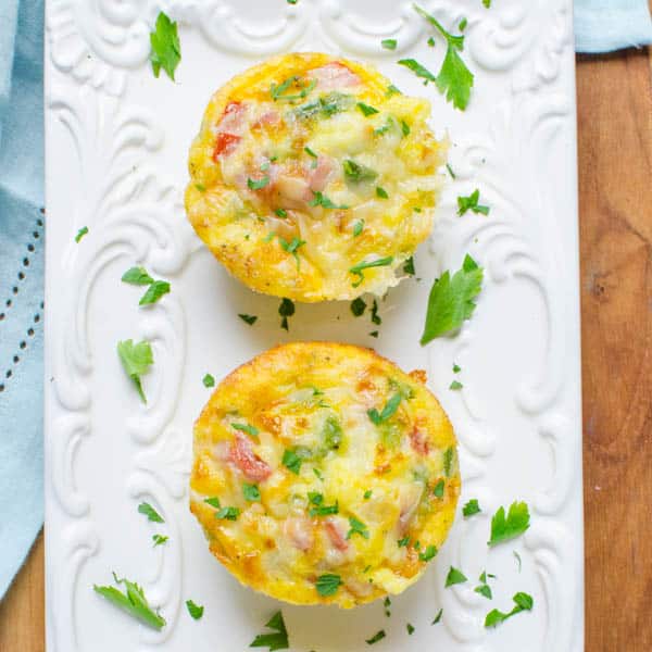 Smoked Gouda Omelette Cups on a platter