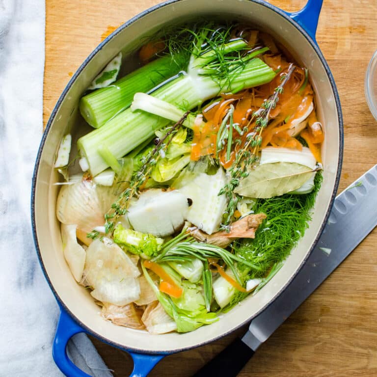 Homemade Vegetable Broth From Scraps