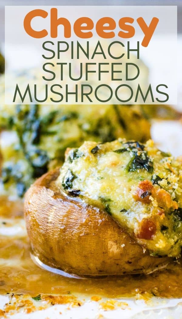 Cheesy Spinach Stuffed Mushrooms