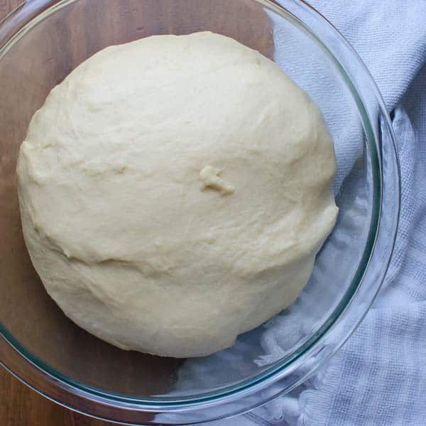 proofed dough in a bowl.