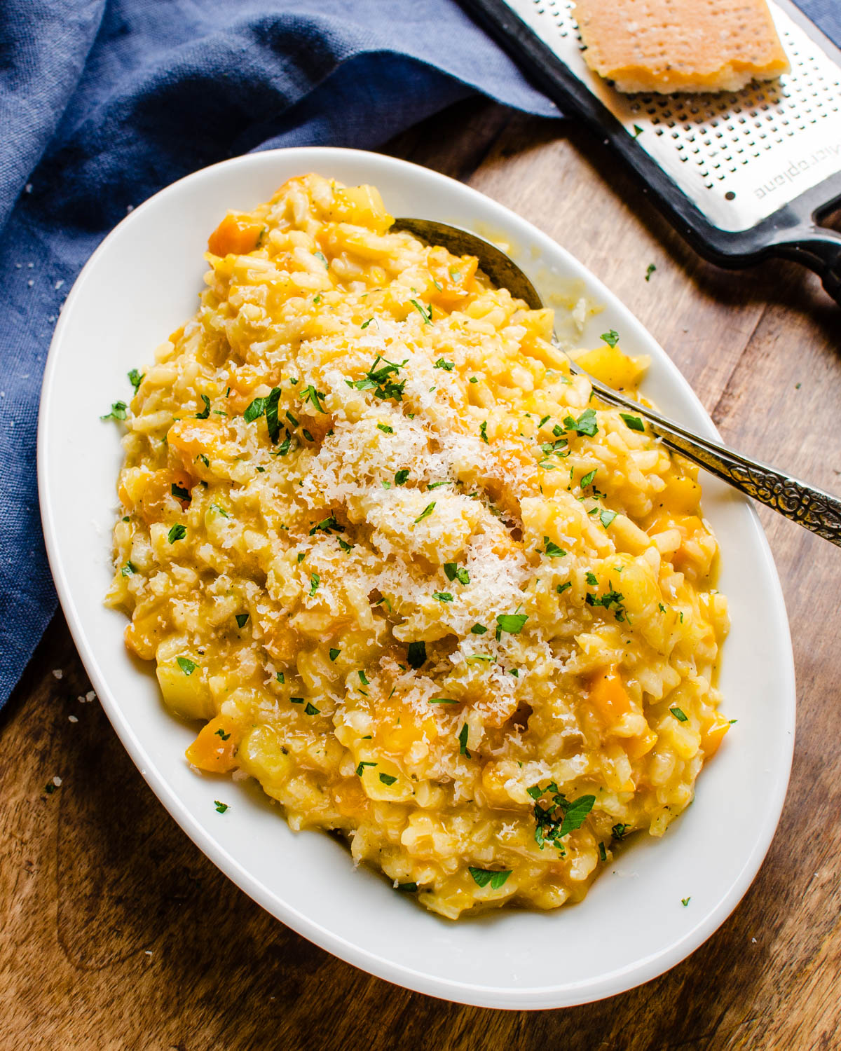 A platter of squash risotto.
