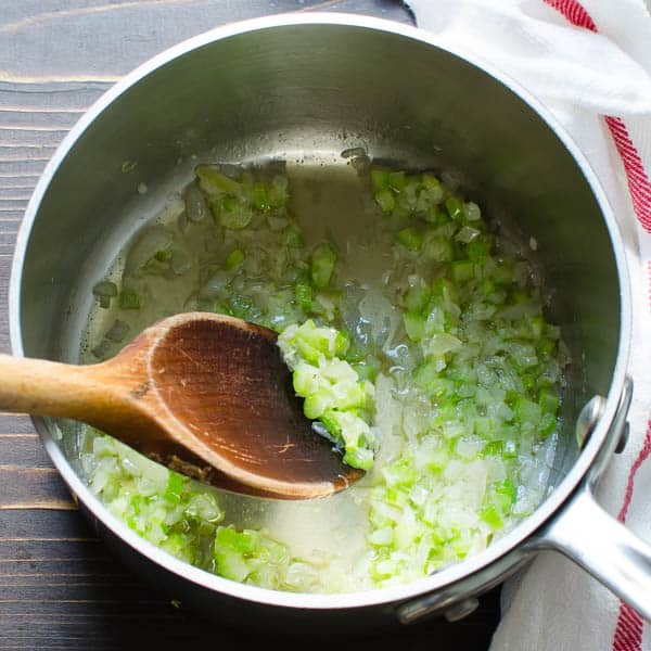 sautéing onions and celery.