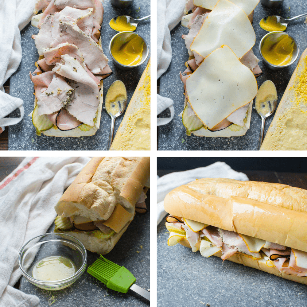 Steps for building the sandwich.