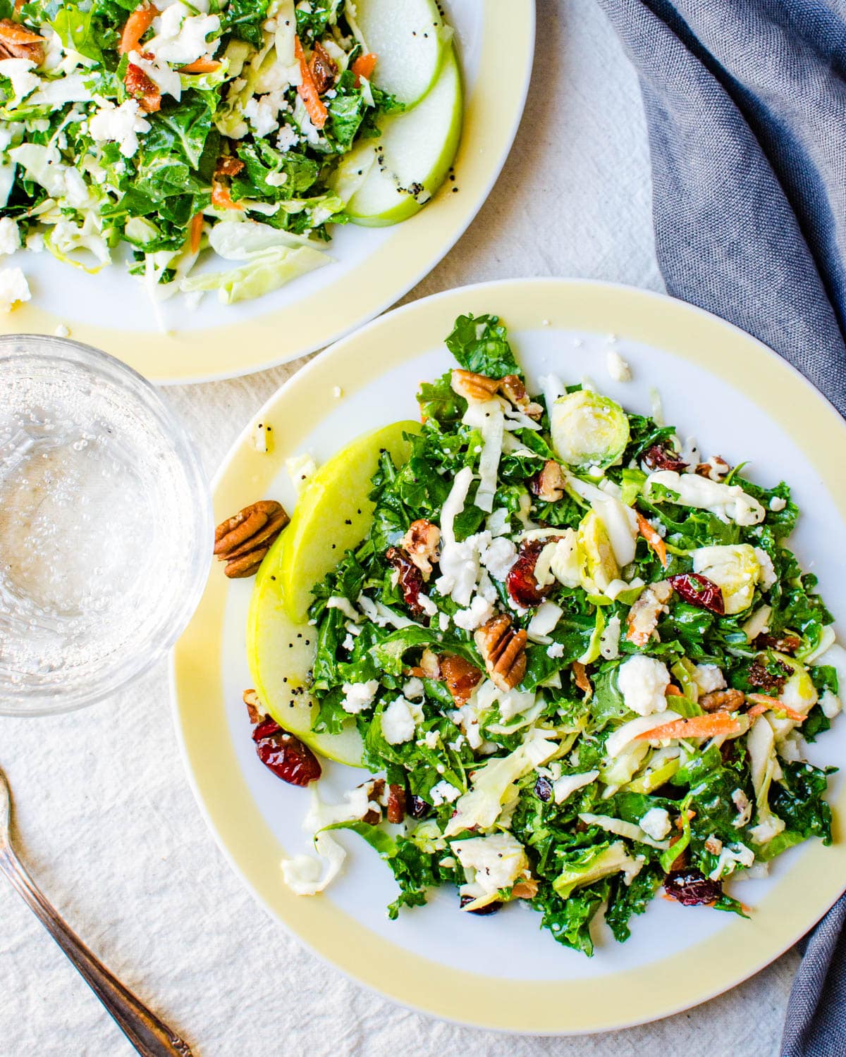 Two servings of the kale and cabbage salad.