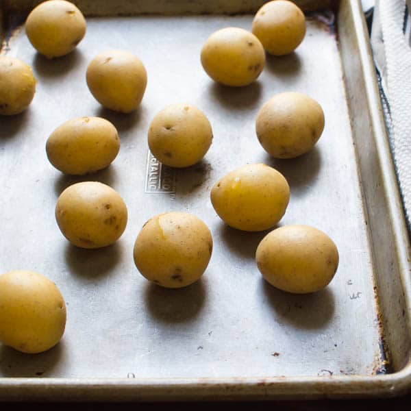 potatoes on a sheet pan