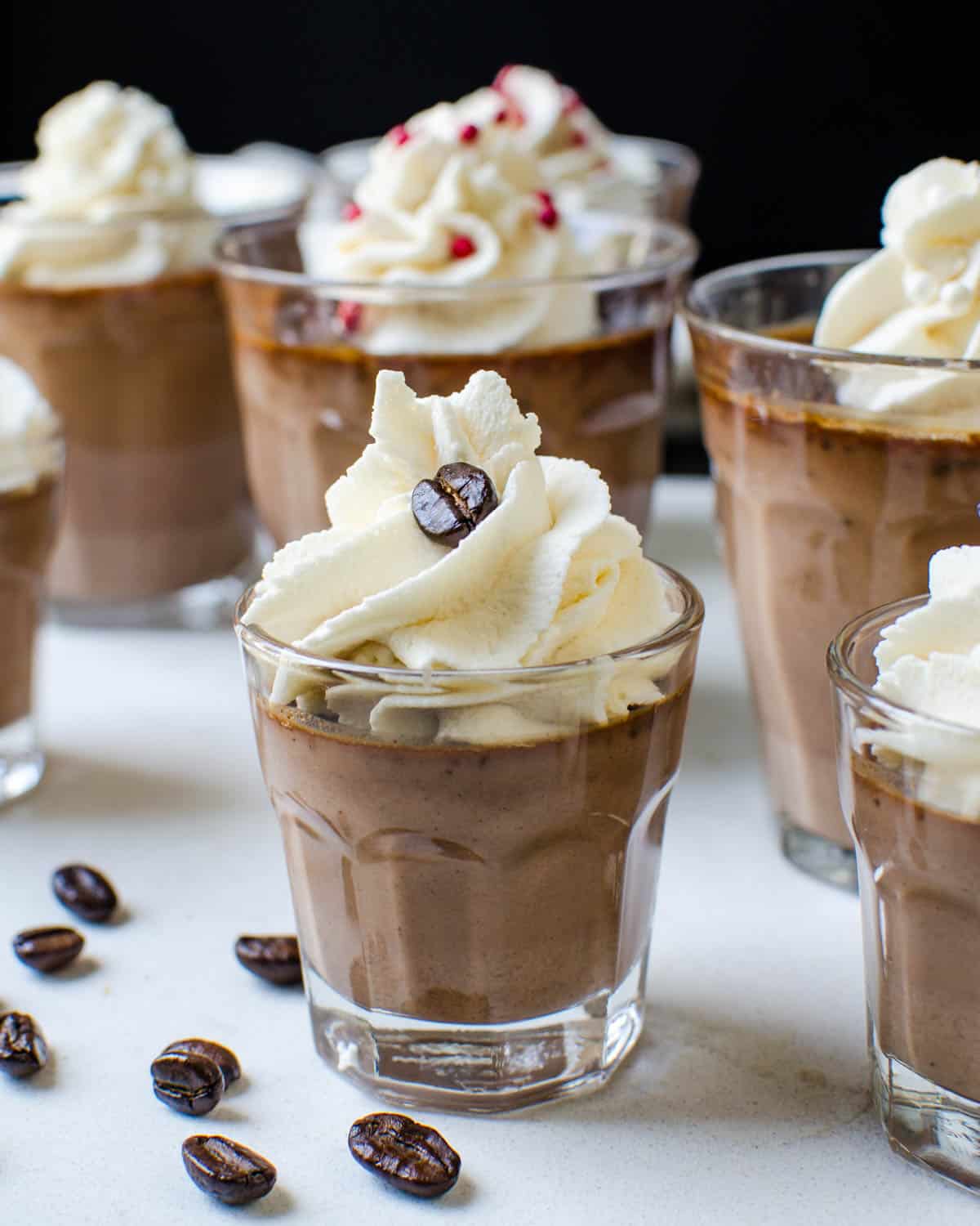 small cups of chocolate pots de creme.