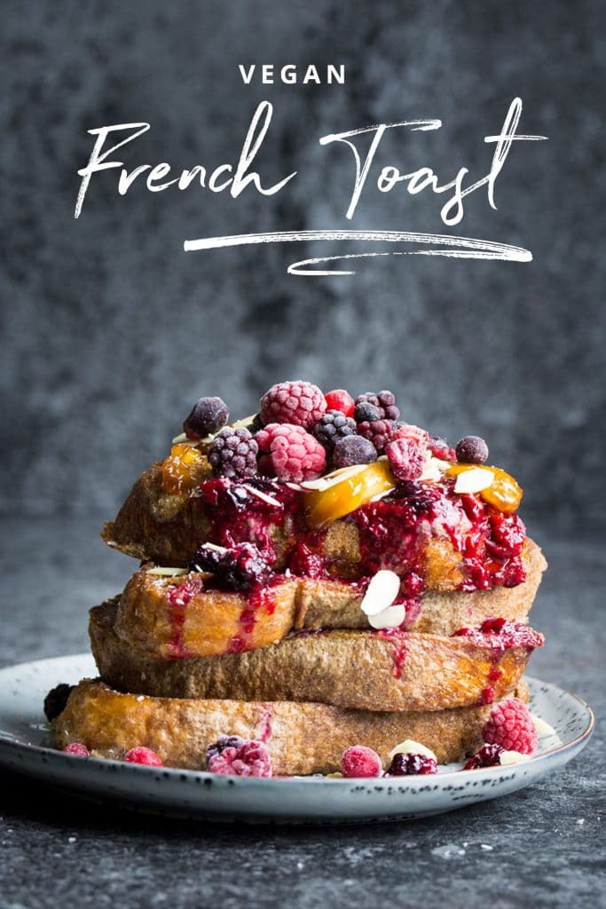 Vegan French Toast with Caramelized Bananas and Berries