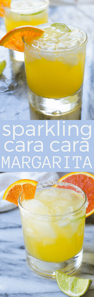 Make margaritas from scratch and mix up the flavors! Sparkling Cara Cara Margaritas are light, refreshing & not overly sweet. With Cointreau and lime juice, this orange margarita strikes the right balance between sweet, tart & potent! #margarita #margaritas #orangemargarita #cointreaumargarita #margaritafromscratch #tequila #cointreau #grandmarnier #seltzer #sparklingwater #lacroix #caracaraoranges #oranges #lime #alcoholicbeverage #cincodemayo #cocktail #cocktailrecipe #4thofjuly #memorialday