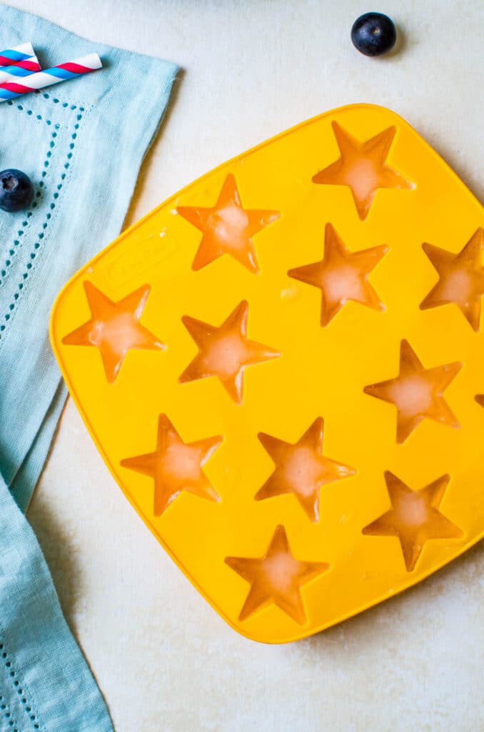 making star shaped ice cubes.