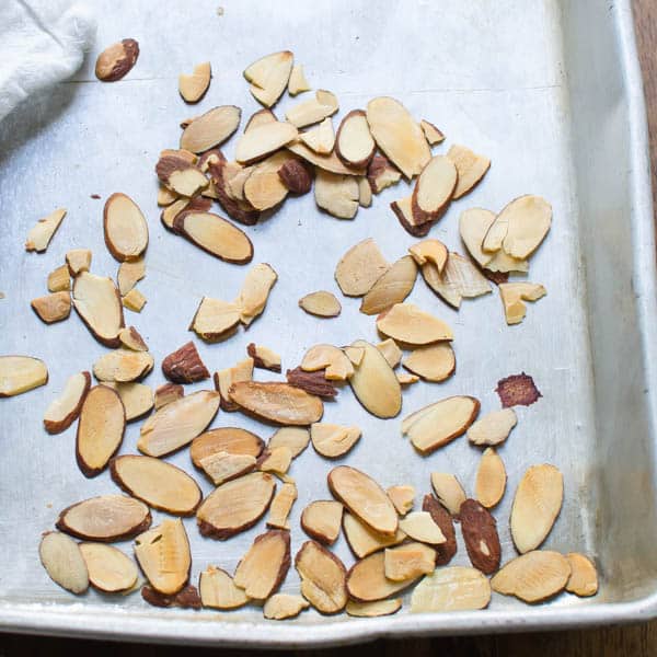 toasted sliced almonds.