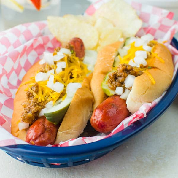 dressed chili cheese dilly dogs
