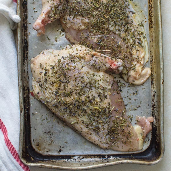 chicken with herbes de provence.