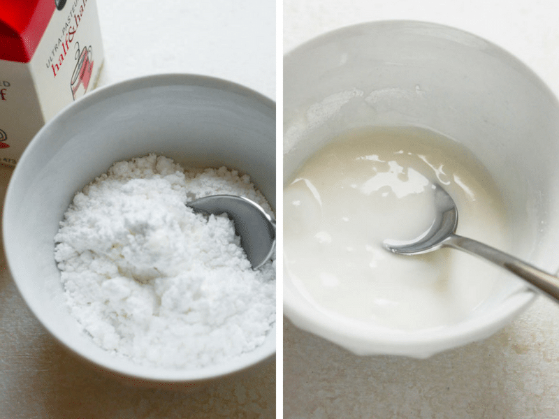 making glaze for the coffee cake.