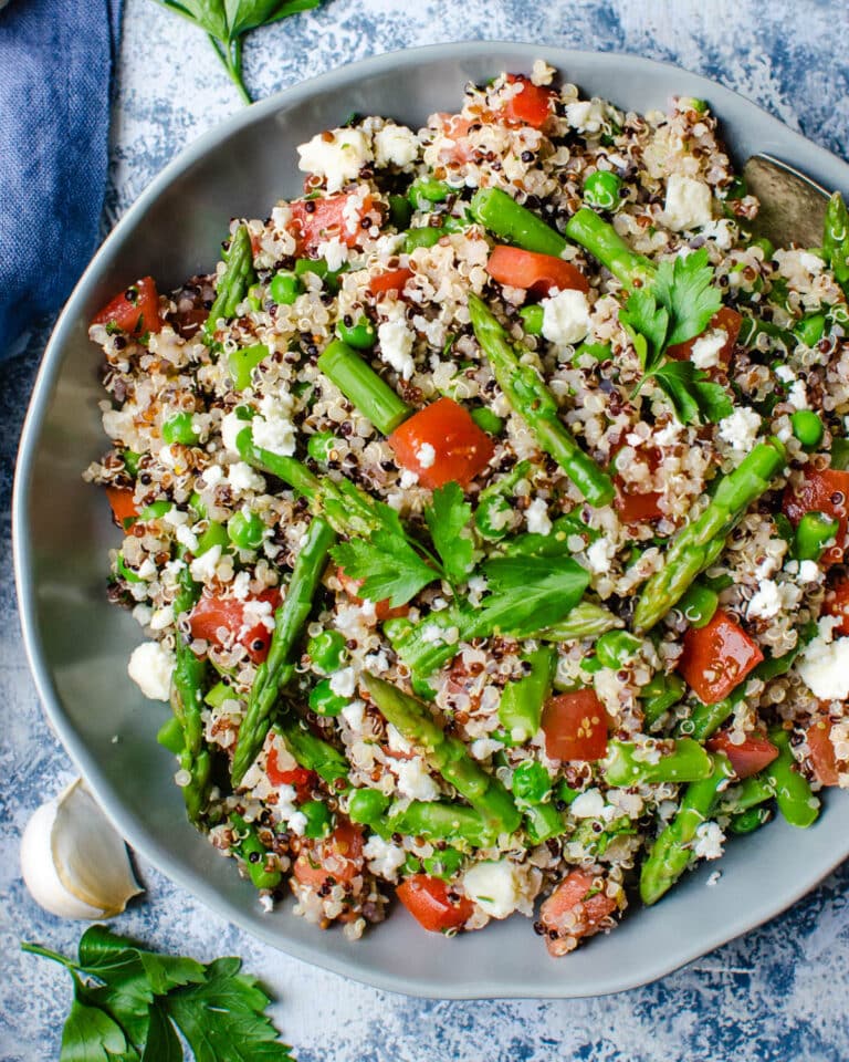 Quinoa Asparagus and Feta Salad
